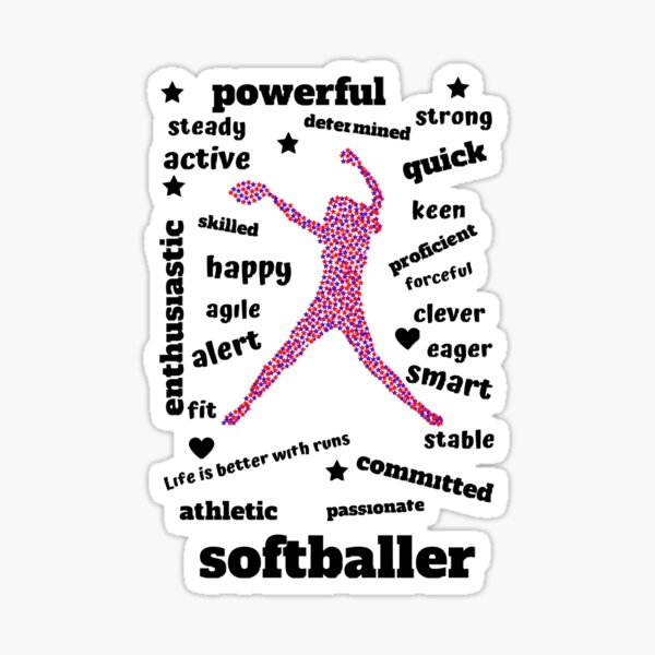 Powerful Superstar Softballer Sticker