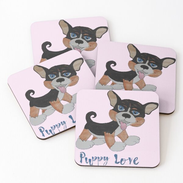 Item preview, Puppy Love in Pink designed and sold by ABY-Creative.