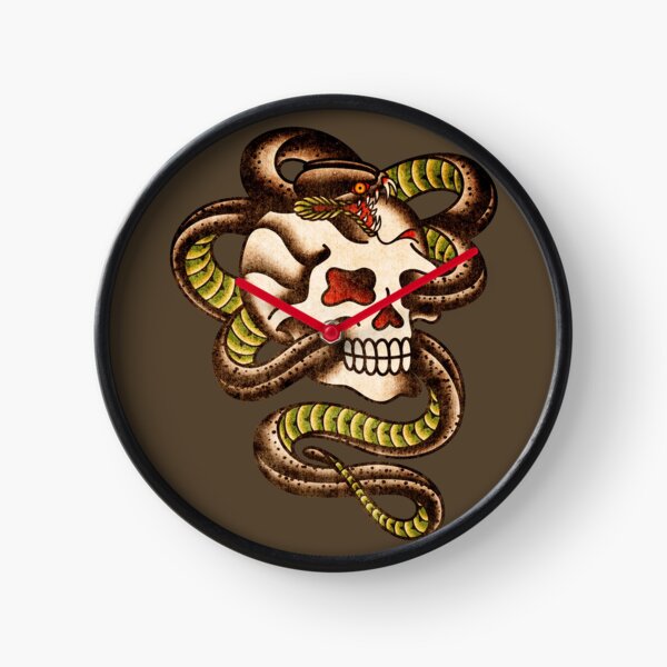 Item preview, Salty-Dog American Traditional Serpent Skull designed and sold by salty-dog.