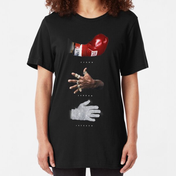 Tyson Jordan Jackson Tshirt Hoodie Gear Fan Art MJ Mike Tyson Michael Jordan Michael Jackson Slim Fit T-Shirt