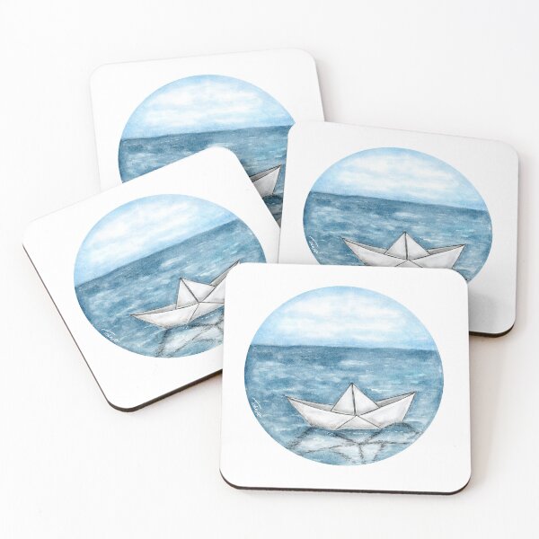 Item preview, Paperboat - Round - Watercolour Painting designed and sold by Pattokarts.