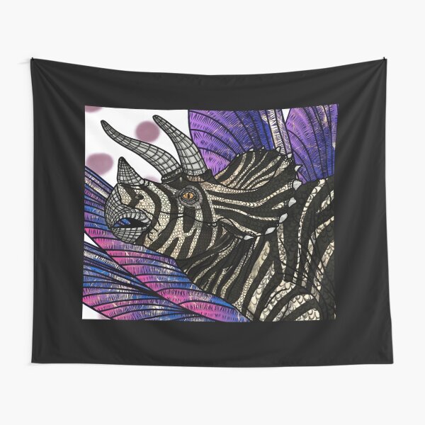 Dinosaur Triceratops Head Tapestry