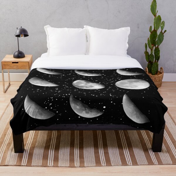 Moon Phases Throw Blanket