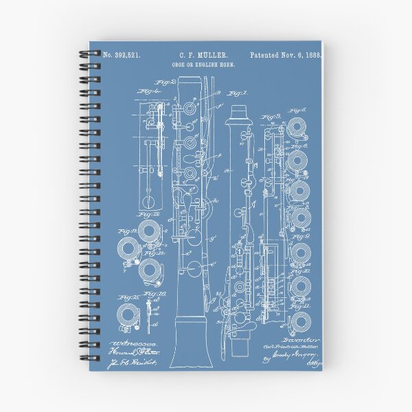 Item preview, Oboe Patent 1888 - White designed and sold by InkedArtPrints.