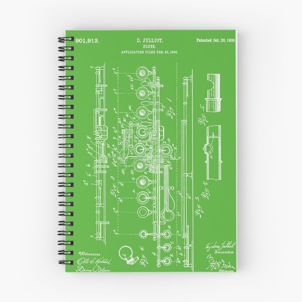 Item preview, Flute Patent 1908 - White designed and sold by InkedArtPrints.