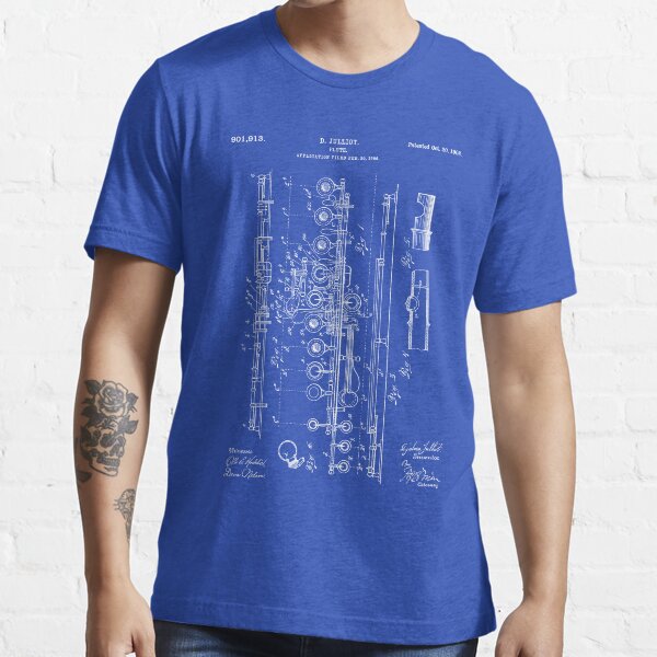 Item preview, Flute Patent 1908 - White designed and sold by InkedArtPrints.