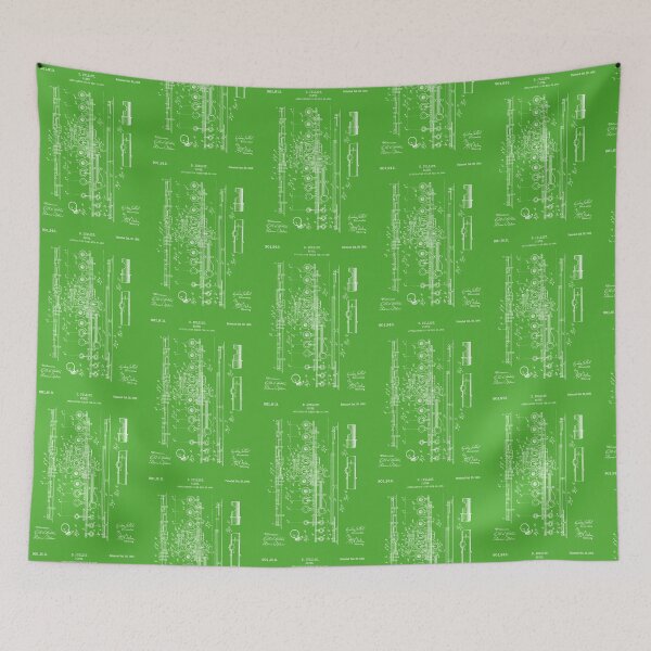 Item preview, Flute Patent 1908 - White designed and sold by InkedArtPrints.