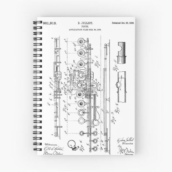 Item preview, Flute Patent 1908 - Black designed and sold by InkedArtPrints.