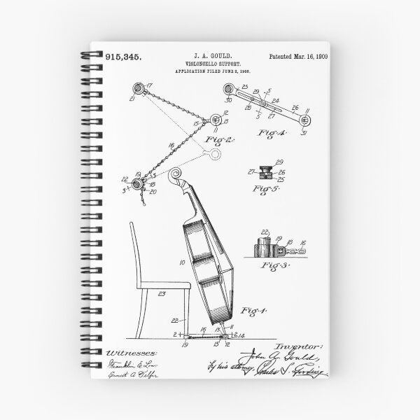 Item preview, Violoncello Support Patent 1909 - Black designed and sold by InkedArtPrints.