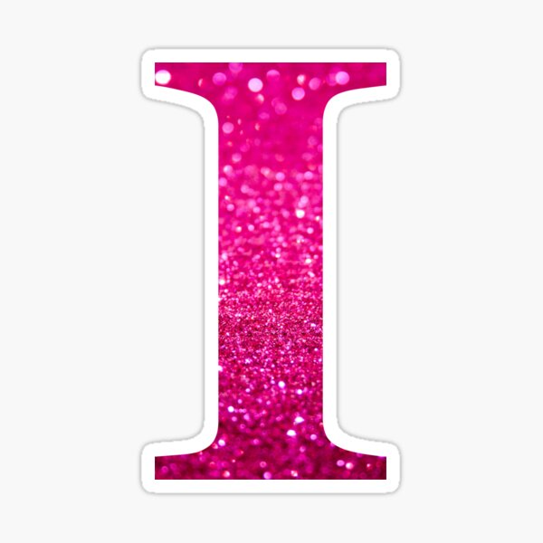 Letter I Pink Glitter Stickers | Redbubble