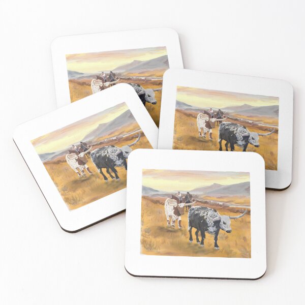 Item preview, Texas Longhorns on the prairie designed and sold by microgalleryart.