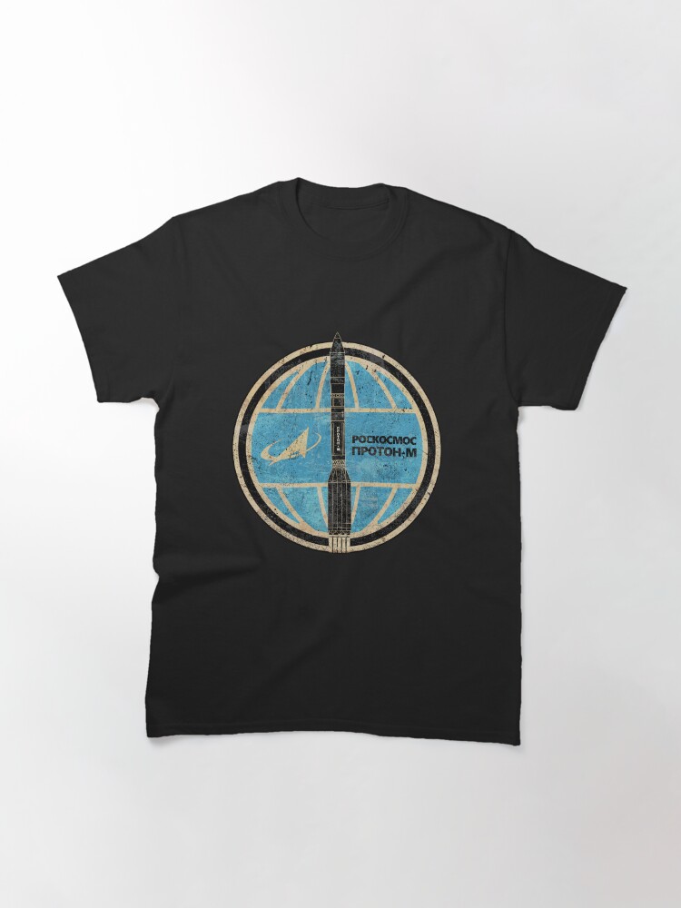 Alternate view of Proton-M Rocket Badge - Roscosmos Classic T-Shirt