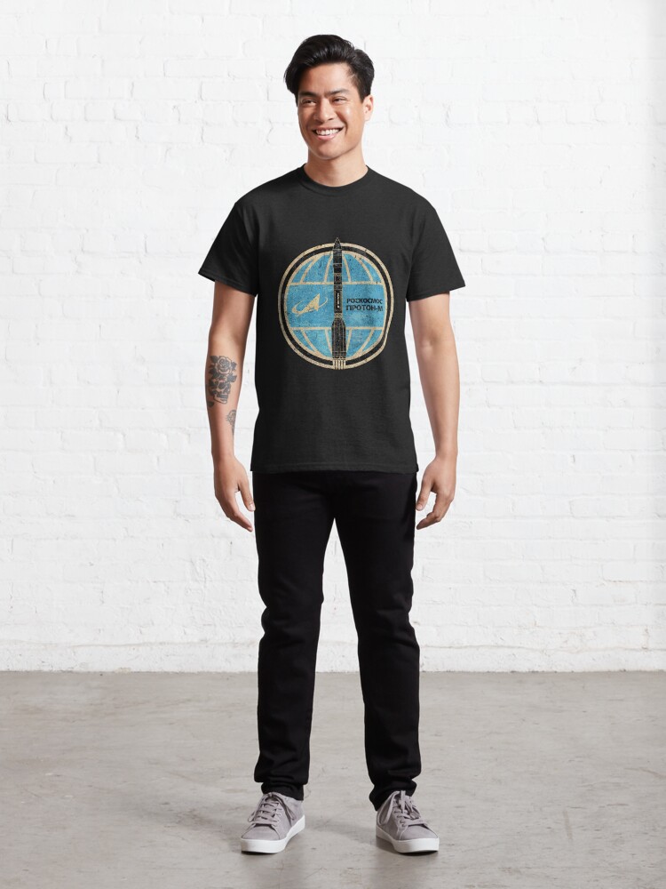 Alternate view of Proton-M Rocket Badge - Roscosmos Classic T-Shirt