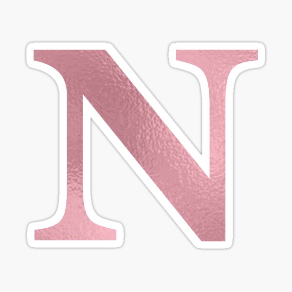 Letter N Pink Glitter Stickers 14A