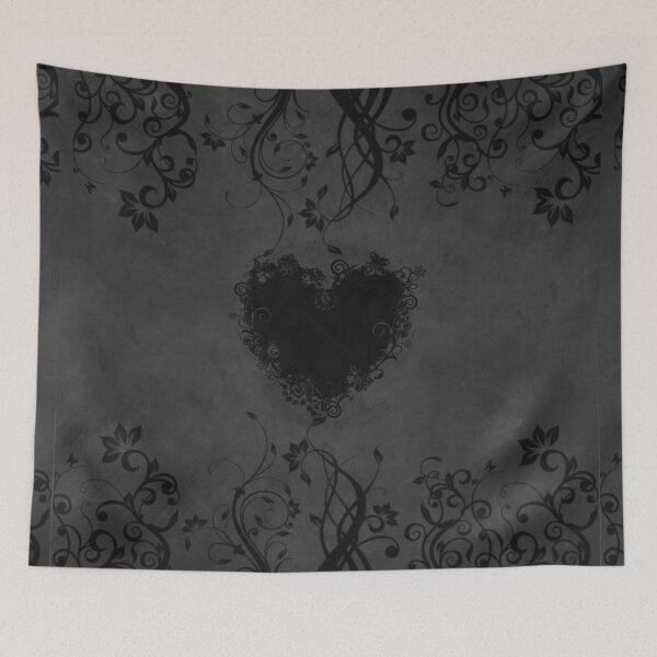 Item preview, Black floral heart designed and sold by Anteia.