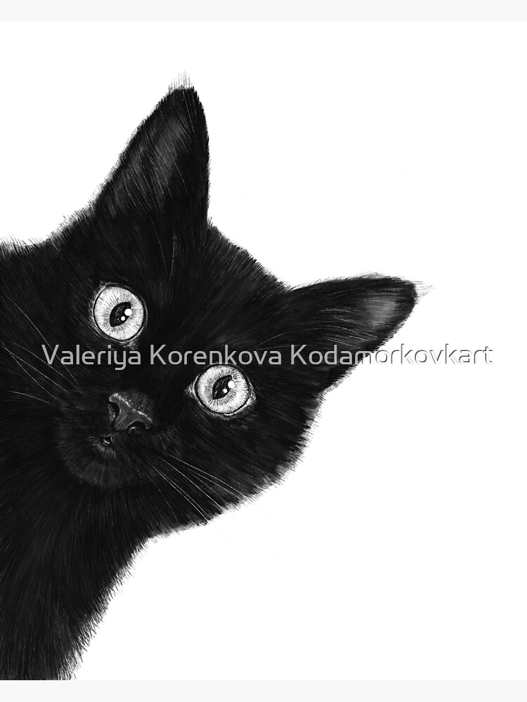 Thumbnail 7 of 7, Framed Art Print, Black cat designed and sold by kodamorkovkart.