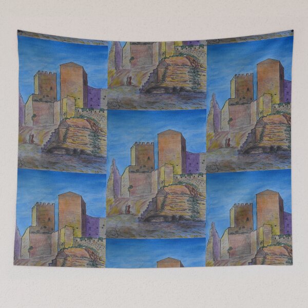 Item preview, Watercolor Sketch - Castello di Lombardia, Enna, Sicily designed and sold by Igor Pozdnyakov.