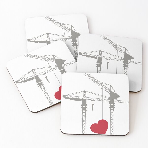 Item preview, construction cranes and red heart designed and sold by bc21design.