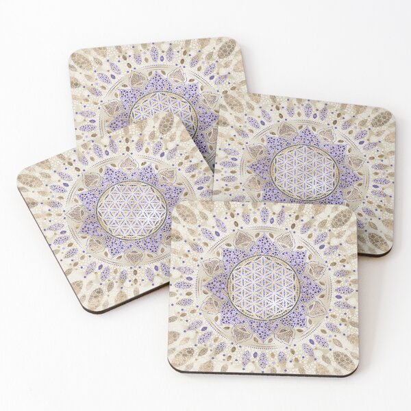 Item preview, Flower of Life Dot Art Pastels, purples and gold designed and sold by k9printart.