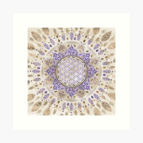Item preview, Flower of Life Dot Art Pastels, purples and gold designed and sold by k9printart.