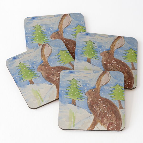 Item preview, Hare Posing in the Snow among Christmas Trees designed and sold by Casimirasart.