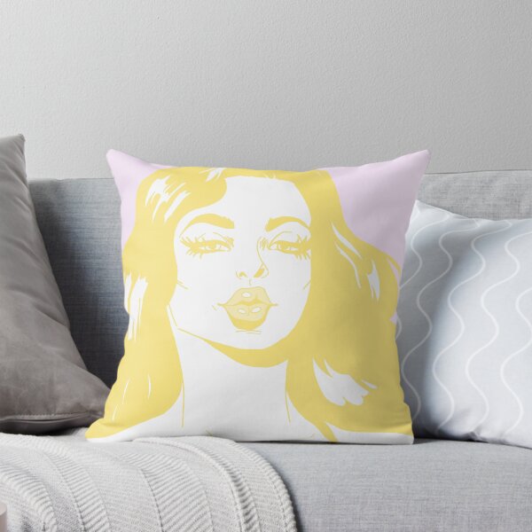 Item preview, Yellow Pin-up Pop Art Drawing designed and sold by junepillows.