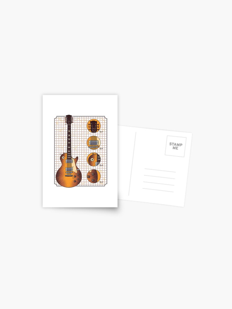 Gibson Les Paul Diagram Graphic Design Postcard By Swrecordsuk Redbubble