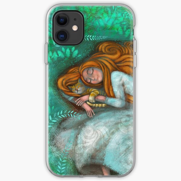Sleeping with cat iPhone Soft Case