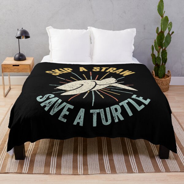 Item preview, Skip A Straw Save A Turtle Clean the Oceans T-Shirt designed and sold by lxmag.