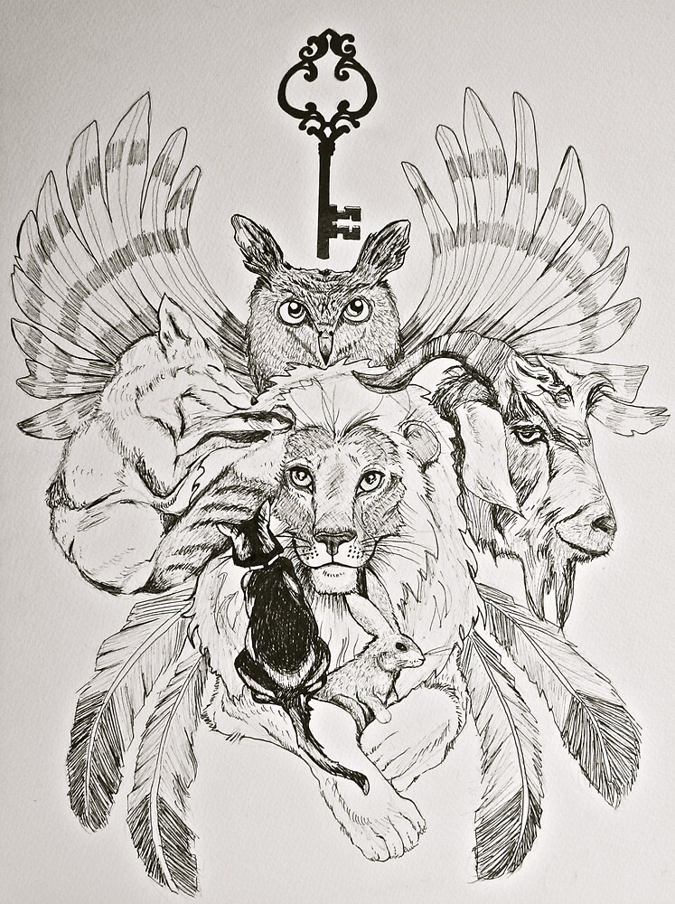 quot animal totem quot by katie young redbubble quot animal totem quot by katie young redbubble