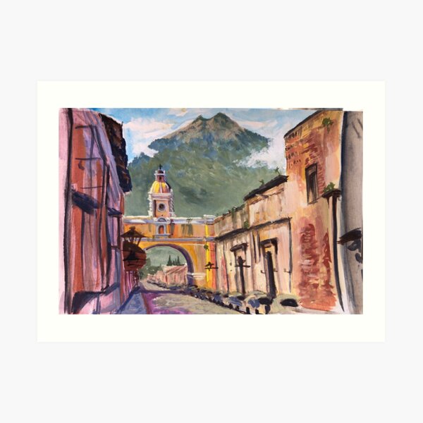 Santa Catalina Arch and Volcano in Antigua Art Print