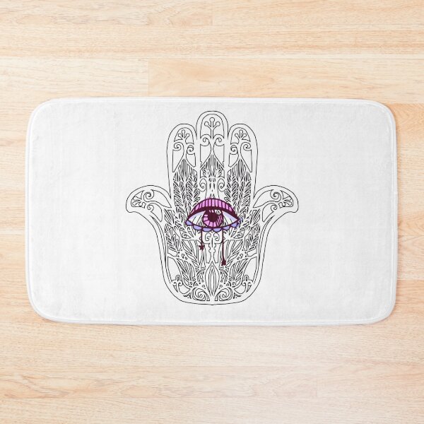 Item preview, Black and White Fatima Hamsa Eye designed and sold by Bebichic.