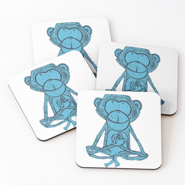 Item preview, Monkey, Cheeky Monkey, blue designed and sold by krisevansart.