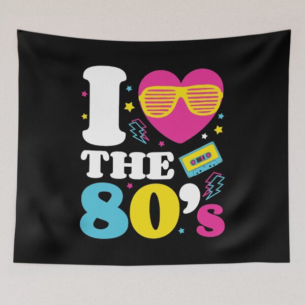 Item preview, Love the 80's; Retro Eighties T-Shirt 1980s Neon 1980 designed and sold by EstelleStar.