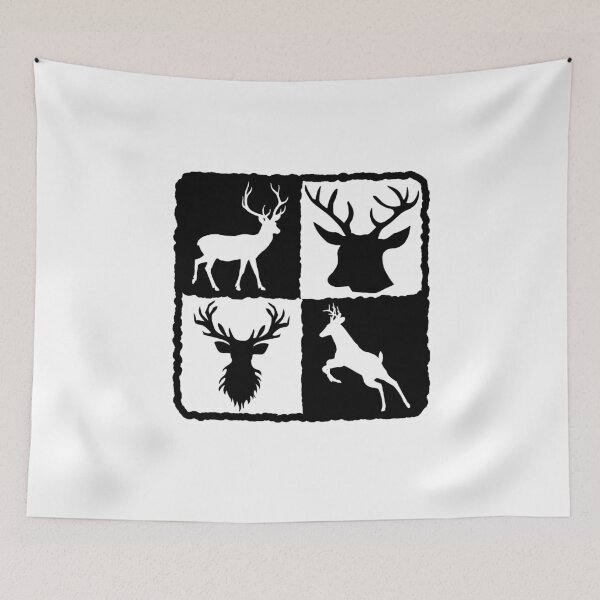 Item preview, Deer silhouettes in a white black square designed and sold by joseartgel.