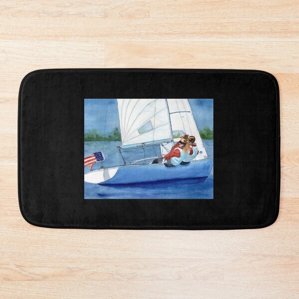 Item preview, All Female Sailboat Crew Watercolor Painting designed and sold by MMc Buck.