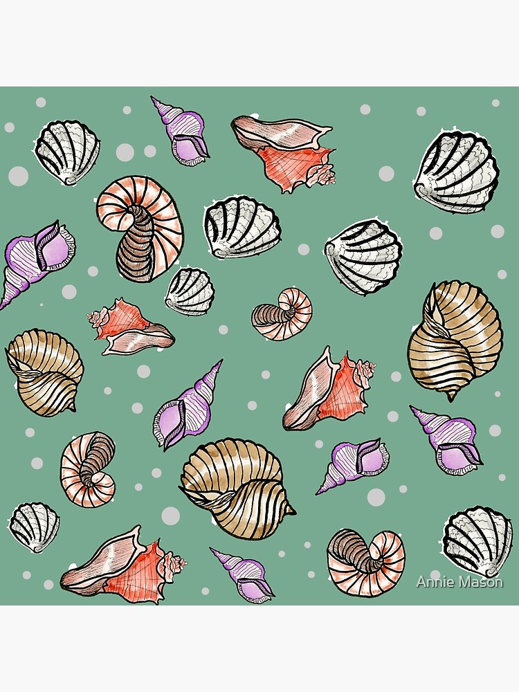 Thumbnail 2 of 2, Tote Bag, Seashells Pattern designed and sold by anniem49.