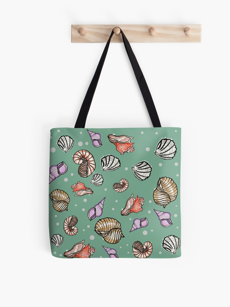 Thumbnail 1 of 2, Tote Bag, Seashells Pattern designed and sold by Annie Mason.