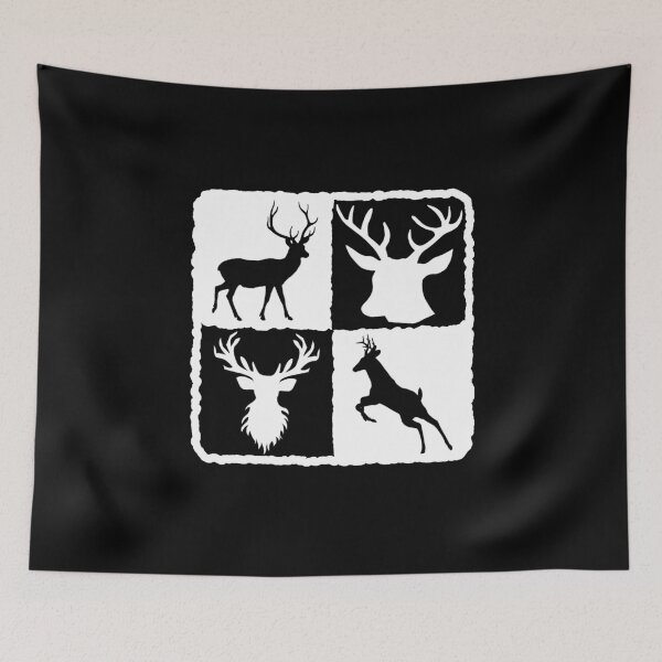 Item preview, Deer silhouettes in a white and black square designed and sold by joseartgel.