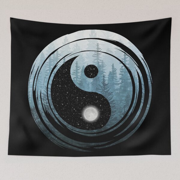 Item preview, Yin Yang Misty Forest Night designed and sold by maryedenoa.