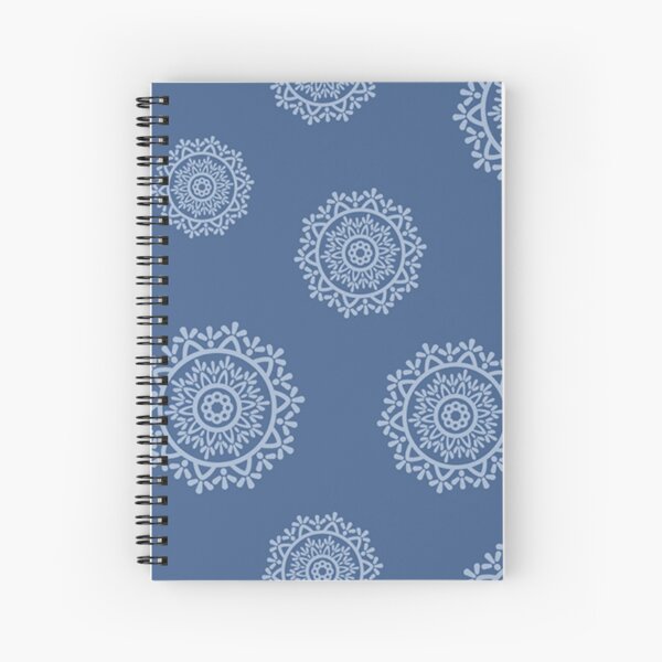 Indigo Mandala Print Spiral Notebook