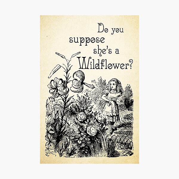 Item preview, Alice in Wonderland Quote - She's a Wildflower - 0113 designed and sold by ContrastStudios.