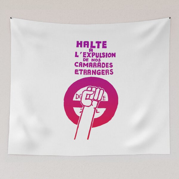 Item preview, Paris Revolt, Mai 68: 'HALTE A L'EXPULSION DE NOS CAMARADES ETRANGERS': Graduated Purple to Red designed and sold by Day Chapman.