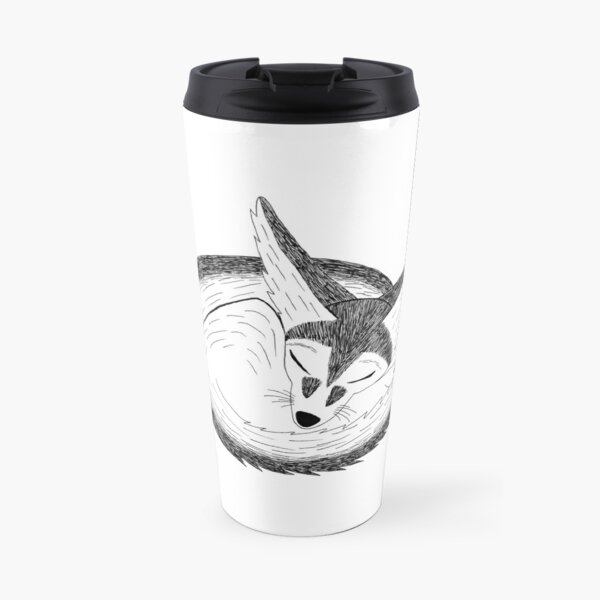 Fennec Fox (ink illustrations of weird animals that are real) Travel Mug