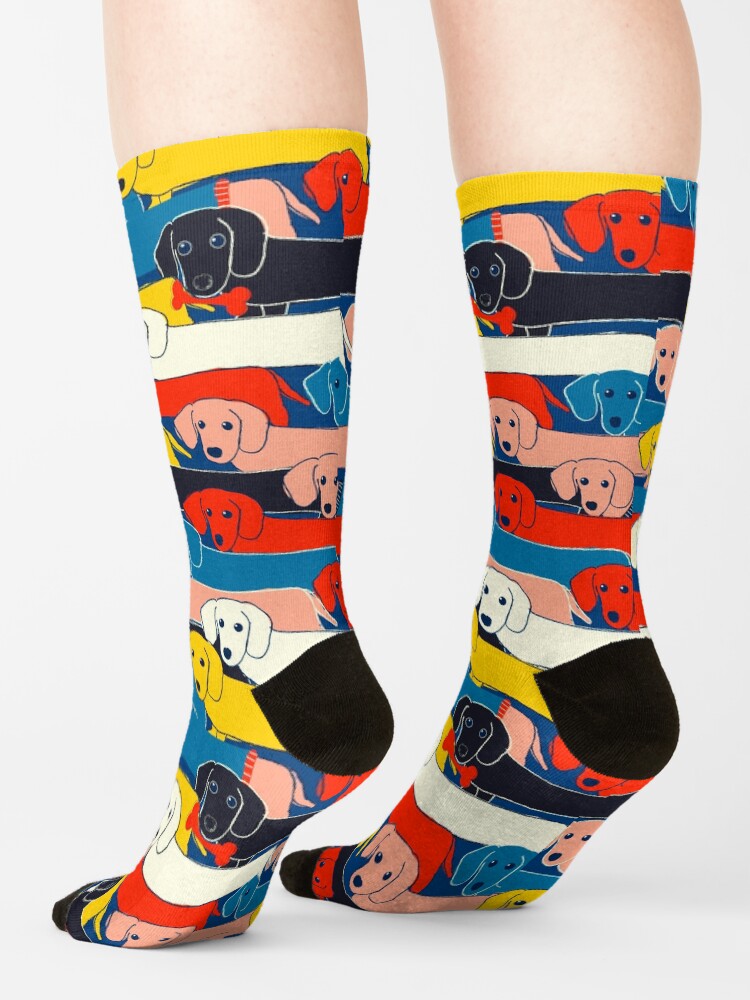 Alternate view of COLORED CUTE DOGS PATTERN 2 Socks