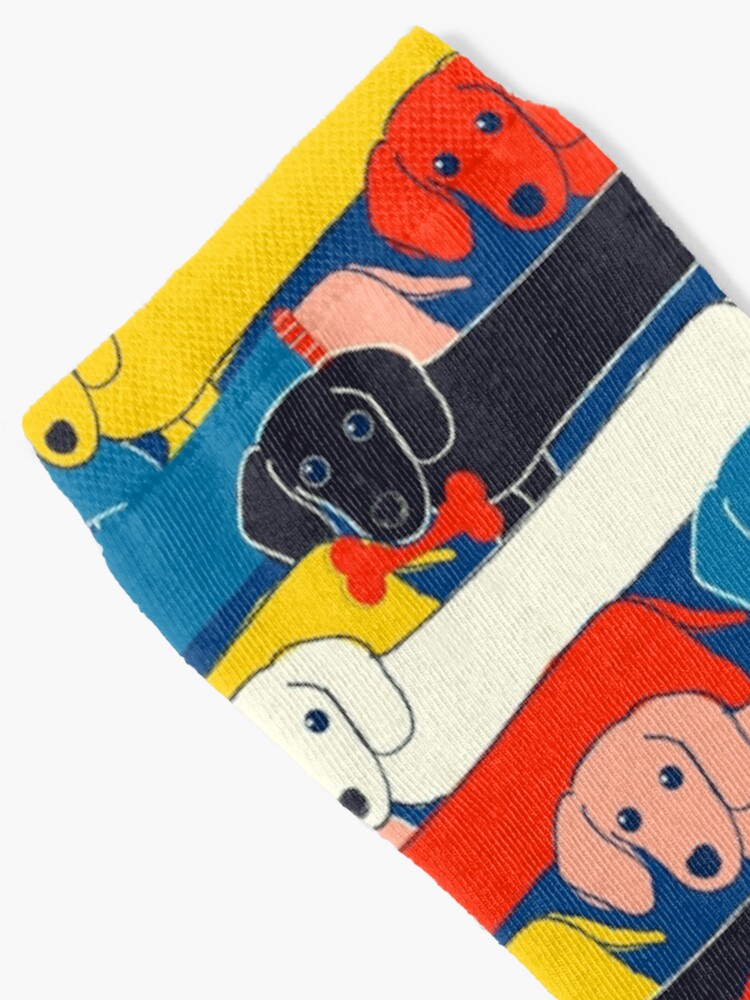 Alternate view of COLORED CUTE DOGS PATTERN 2 Socks