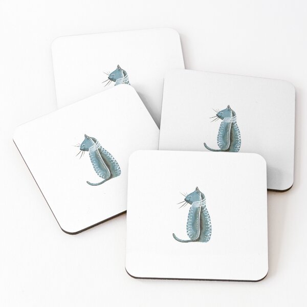 Item preview, watercolour indigo cat (back) - by Escarlata Fuster designed and sold by escarlatafuster.