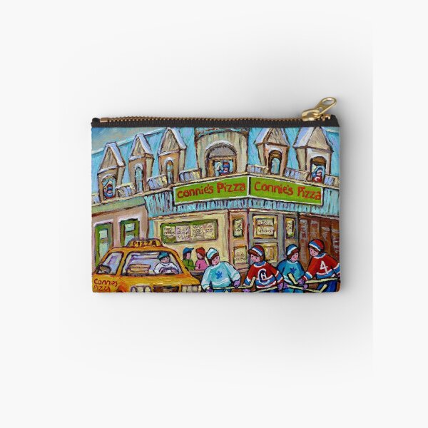 Item preview, MONTREAL PAINTINGS OF POINTE ST.CHARLES WINTER SCENES WITH HOCKEY GAME CONNIE'S PIZZA designed and sold by Carole  Spandau.