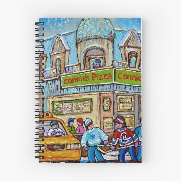 Item preview, MONTREAL PAINTINGS OF POINTE ST.CHARLES WINTER SCENES WITH HOCKEY GAME CONNIE'S PIZZA designed and sold by Carole  Spandau.