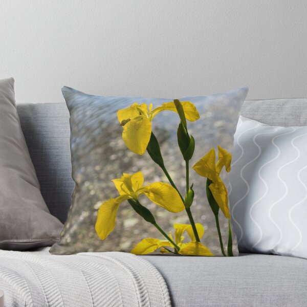Item preview, Soft Sequins and Spangles - Yellow Irises on the Edge of a Pond designed and sold by Georgia Mizuleva.